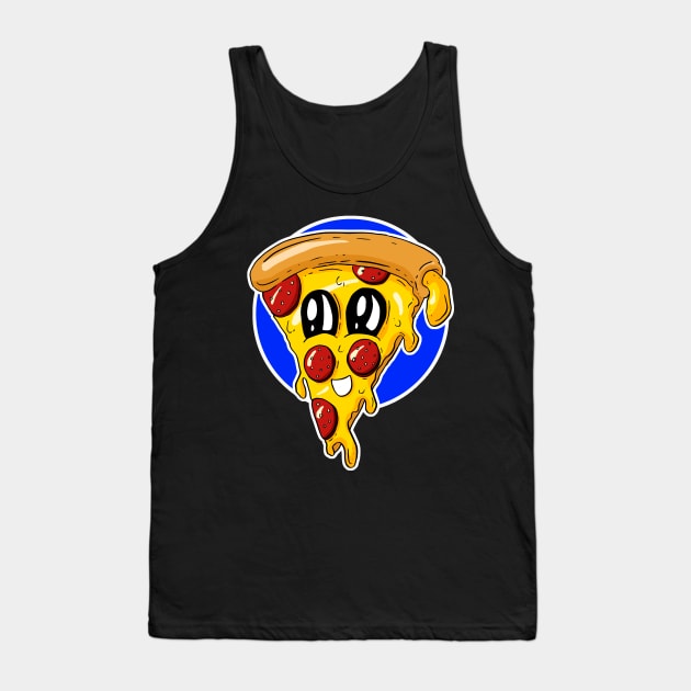 Pizza Slice Polly Cartoon Tank Top by Squeeb Creative